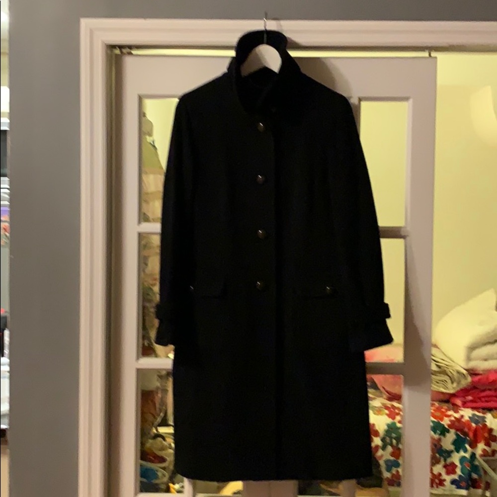Black Wool Coat - image 1